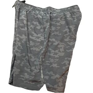 ASICS Men's Mixer‎ Shorts 9" size Large Running Stretch Digital Camo Grey Blue